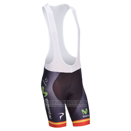 2014 Fahrradbekleidung Movistar Champion Spanien Trikot Kurzarm und Tragerhose